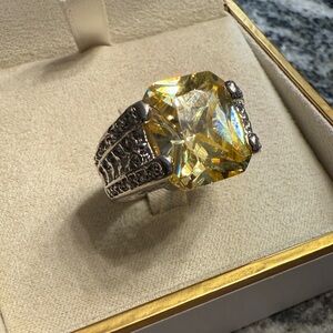 Yellow Gemstone Silver Ring